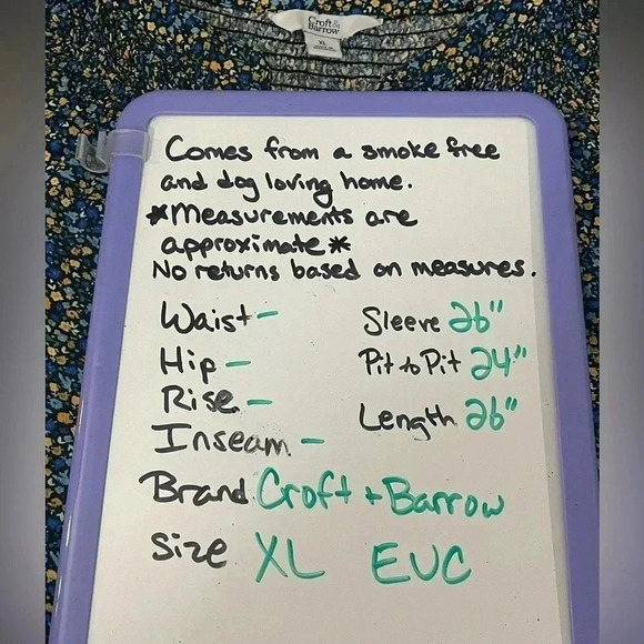 Croft and Barrow size XL floral pullover blouse EUC - Picture 6 of 10